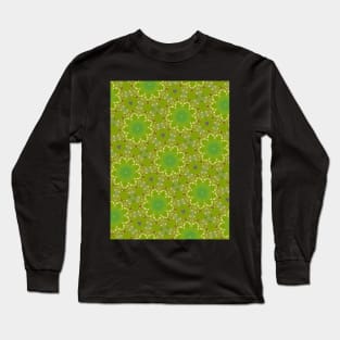 Lime Green Clover or Flower Looking Pattern - WelshDesignsTP003 Long Sleeve T-Shirt